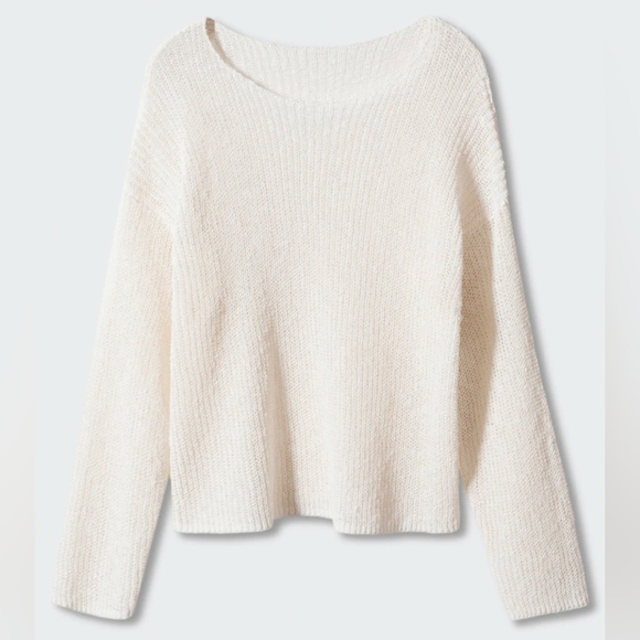 Mango MNG Fine-Knit Oversized Sweater - Off-White - Size M - NWT - Picture 3 of 7